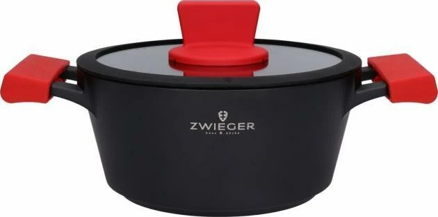 Tenxhere Zwieger Obsidian 20 cm 2 L, për induksion, e zezë, me kapak
