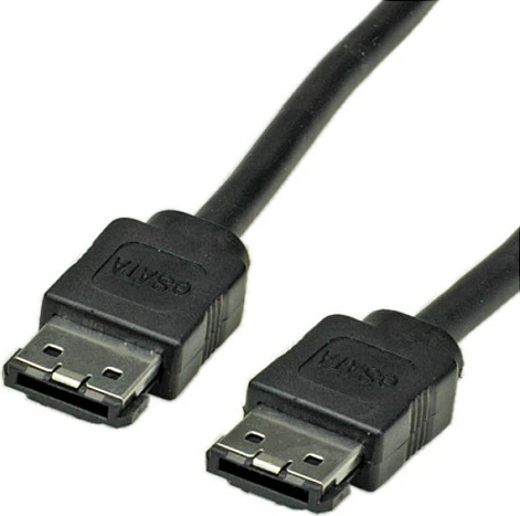 Kabllo eSATA ROLINE SATA III 0.5 m, 6 Gbit/s, 7-pin M/M, e zezë