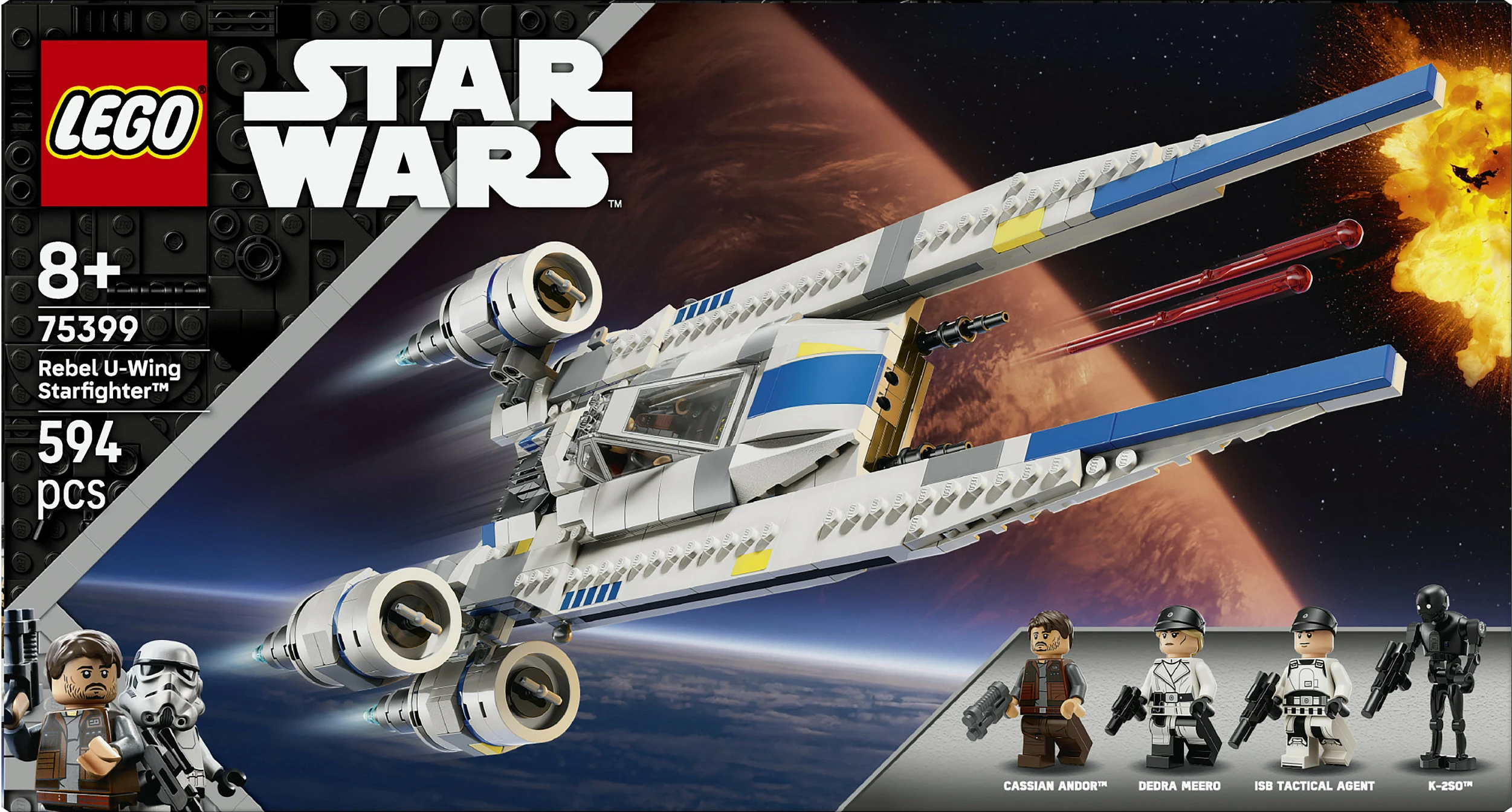 Set ndërtimi LEGO Star Wars Rebel U-Wing Starfighter 75399, 594 pjesë, shumëngjyrësh