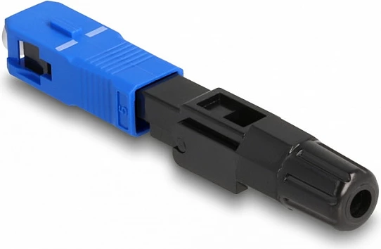 Konektor i shpejtë fibër optike DeLOCK SC/UPC Simplex, single-mode, mashkull, zi/blu