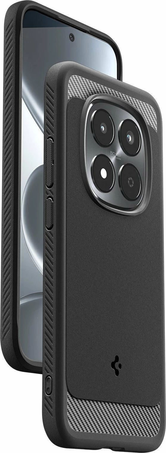 Mbështjellës Spigen Rugged Armor për Xiaomi Redmi Note 15 Pro 5G, TPU, karikim wireless, MIL-STD 810G, i zi mat
