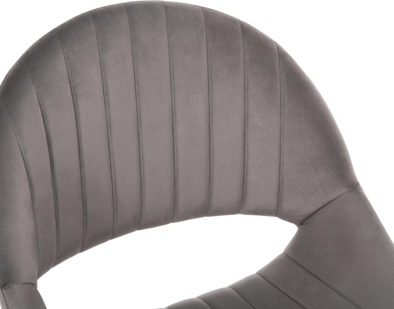 Karrige për ngrënie ODEN FH9001.01, kadife gri, këmbë metalike të zeza, 52x55x84H cm