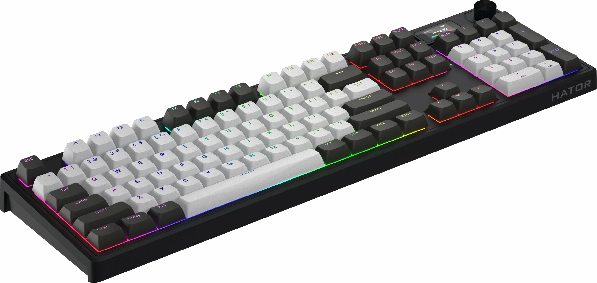 Tastierë gaming mekanike Hator Skyfall 100 Pro Wireless (HTK4100) 100%, RGB, Aurum Vanilla Silent Linear, e zezë