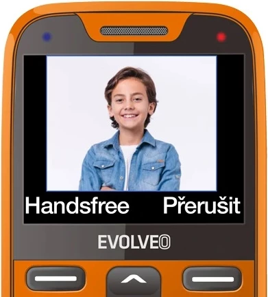 Telefon me butona Evolveo Easyphone XR, ekran me ngjyra, taste të mëdha, buton SOS, Bluetooth, radio FM, kamerë, Type-C, me bazë karikimi, portokalli