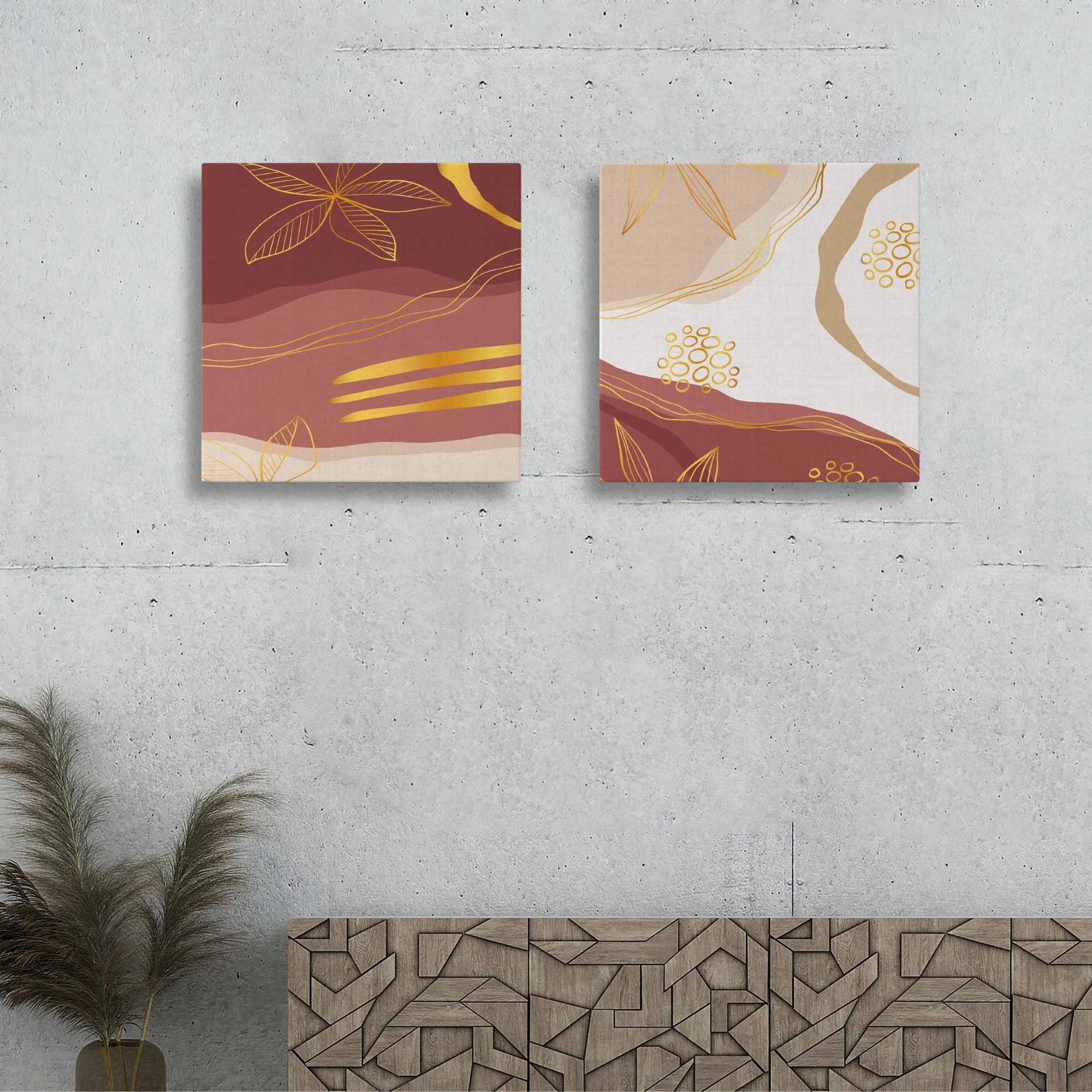 Pikturë dekorative në kanavacë (2 copë), Wallity, ASR2-CNV25-16, 50x50 cm