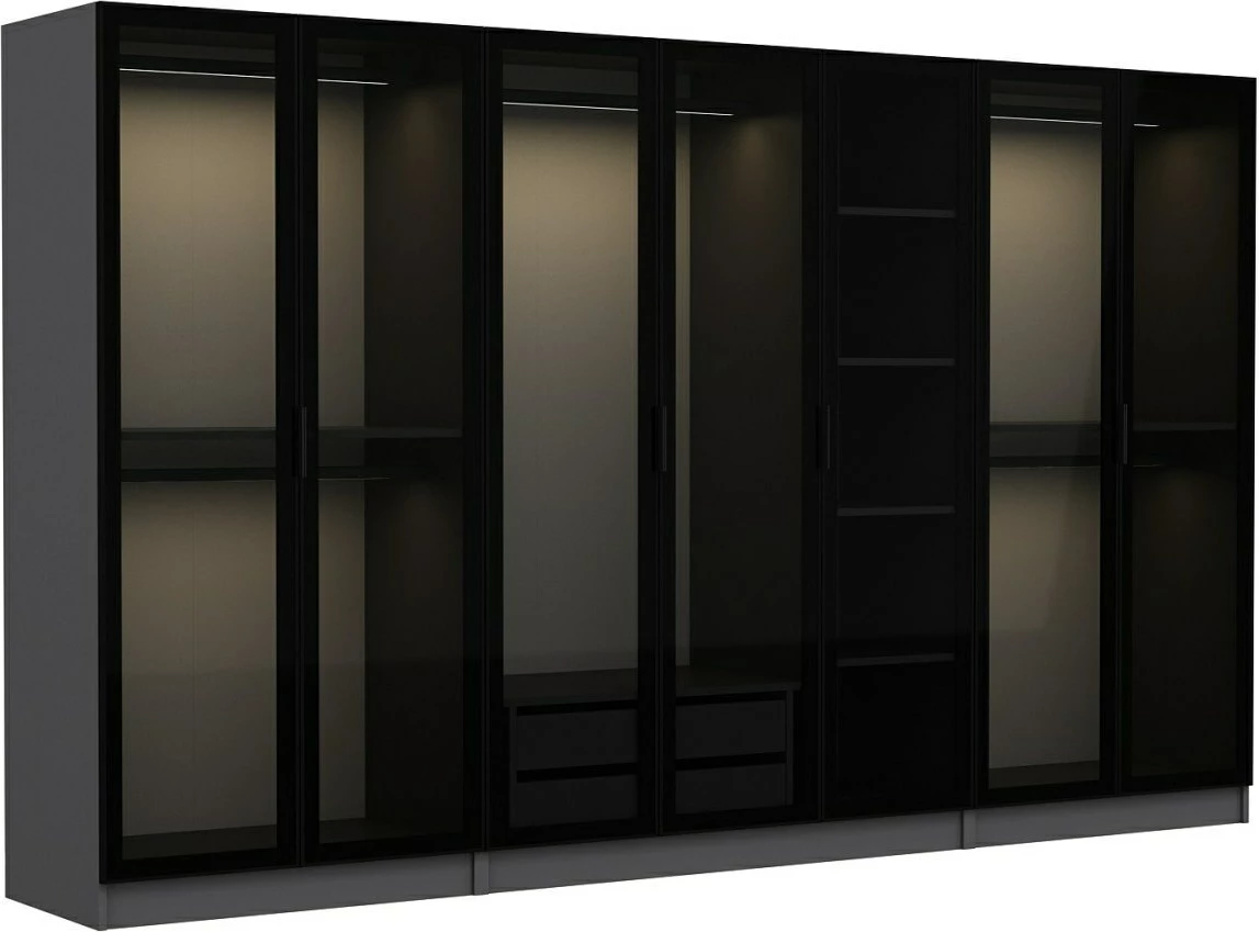 Dollap Skye Decor, anthracite e zi, 315x190x52cm
