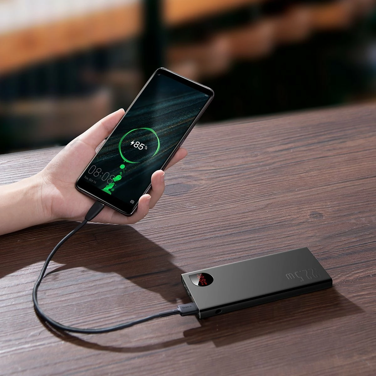 Powerbank Baseus Adaman 10000mAh 22.5W me display, 2x USB-A + USB-C, i zi