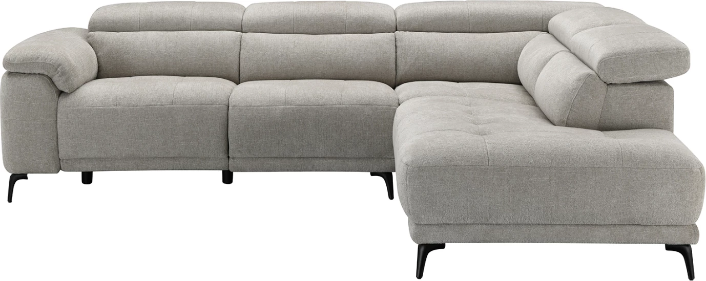 Këndare e djathtë 5-vendëshe me recline, stof bezhë, CD3315.02R, 275x231x77cm