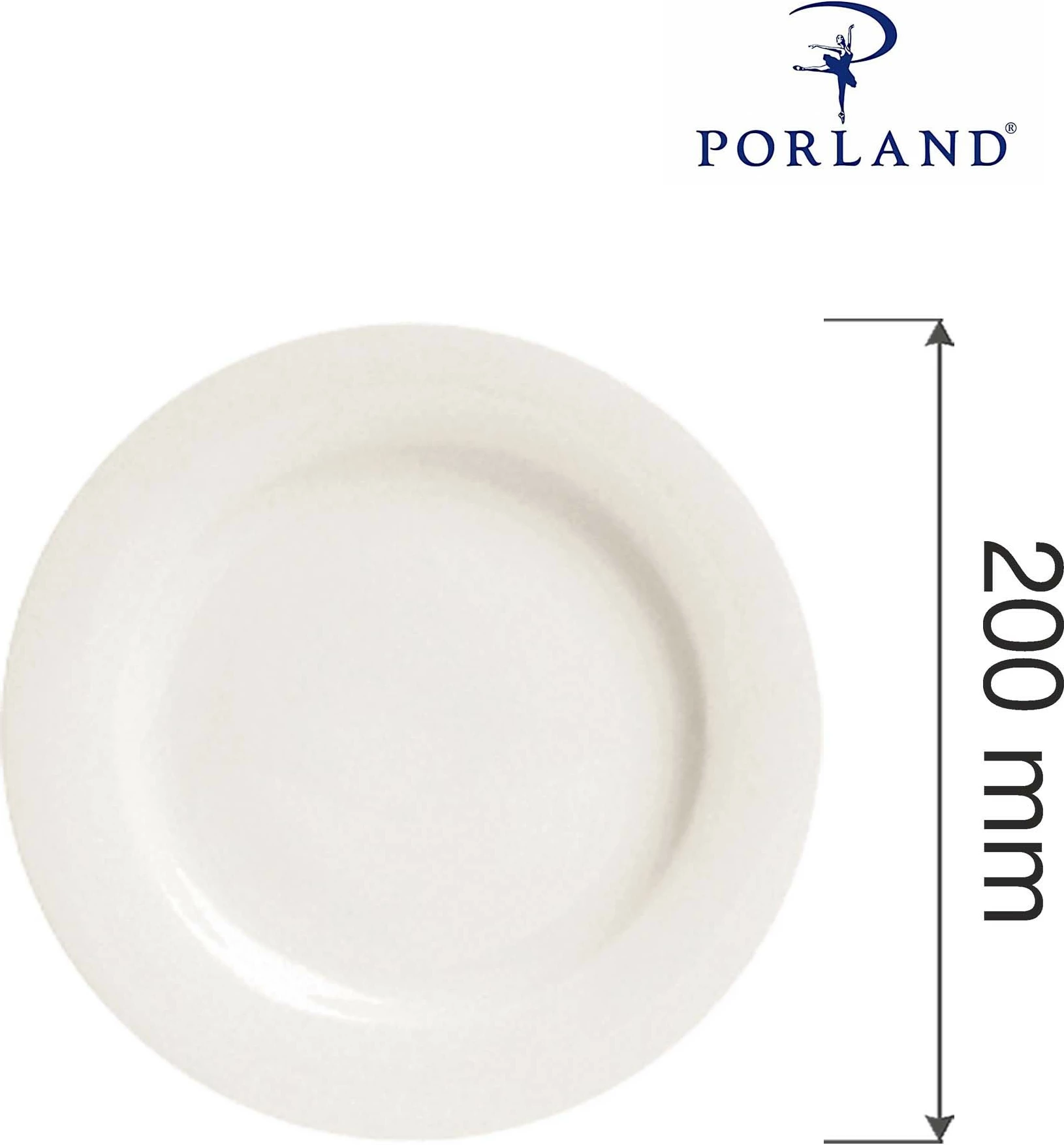 Pjatë Porland Dove Ø200 mm, krem, set 6 copë