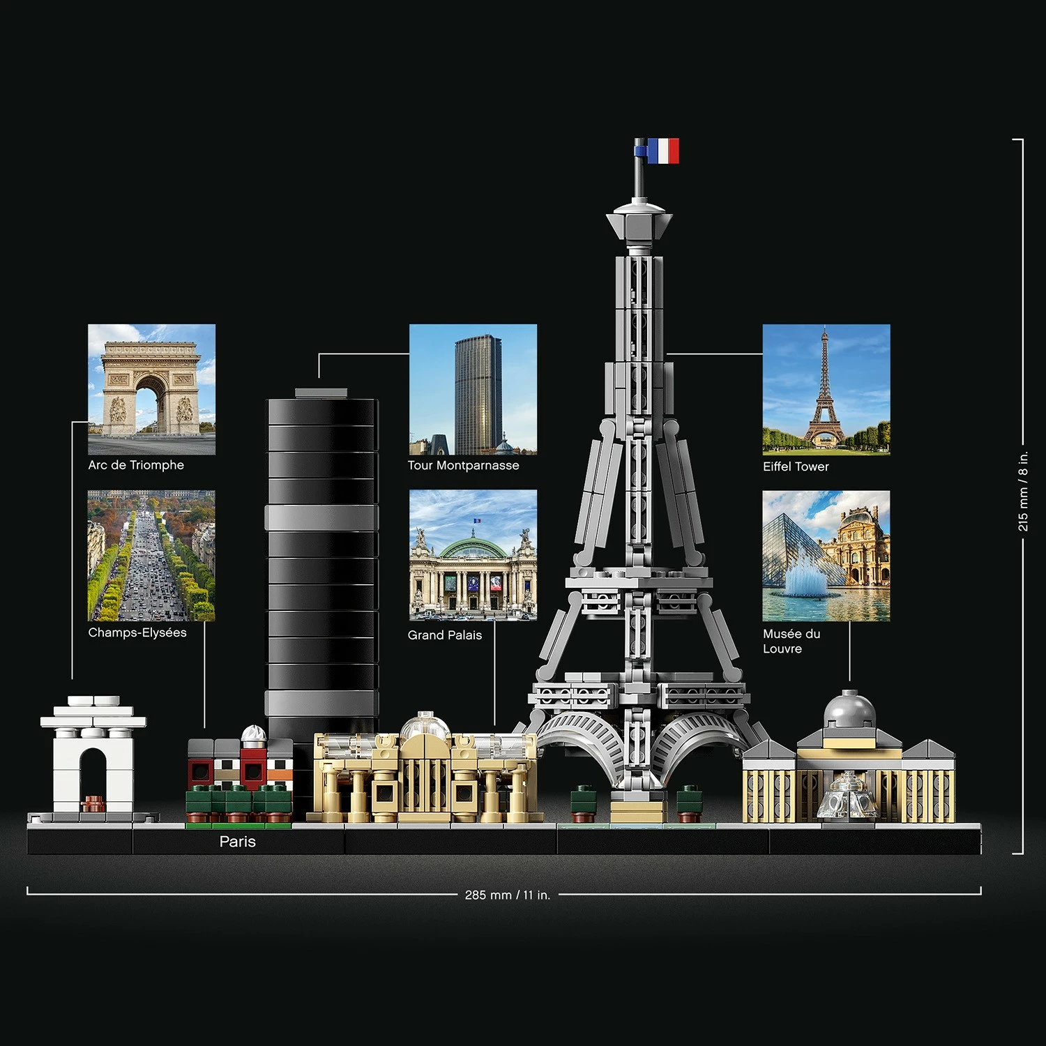 Set ndërtimi LEGO Architecture Paris Skyline 21044, 649 copë, shumëngjyrësh