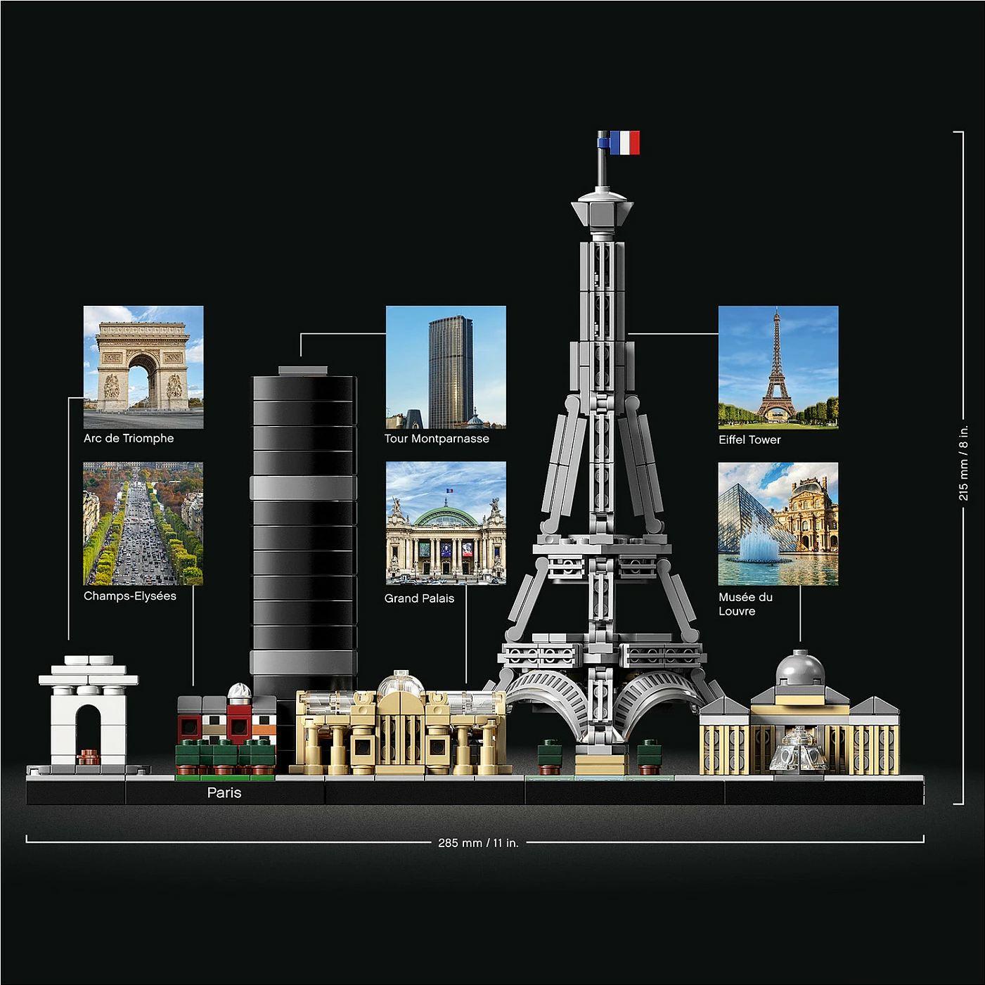 Set ndërtimi LEGO Architecture Paris Skyline 21044, 649 copë, shumëngjyrësh