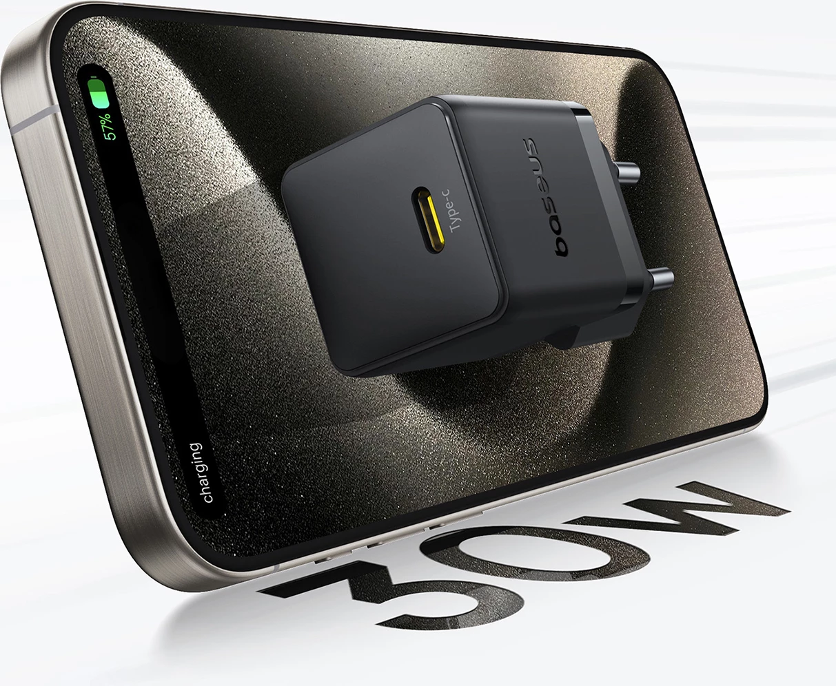 Karikues muri Baseus Palm 30W, USB-C, i bardhë