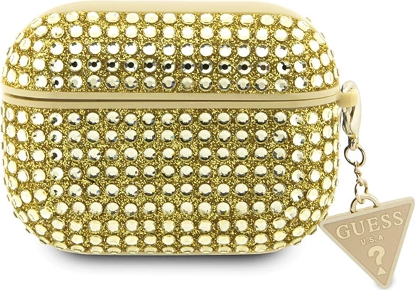 Mbështjellës Guess Rhinestone Triangle për AirPods Pro 2, ari