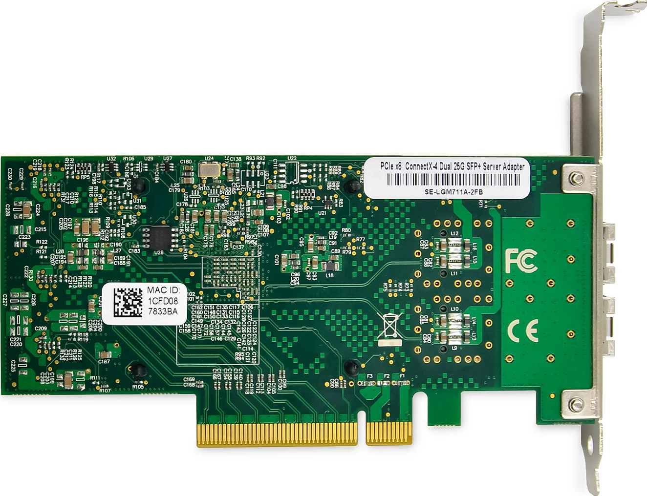 Kartë rrjeti Digitus Dual-Port 25G SFP28 Adapter, PCIe 3.0, 2x SFP28, Full-height/Low-profile, e zezë/jeshile
