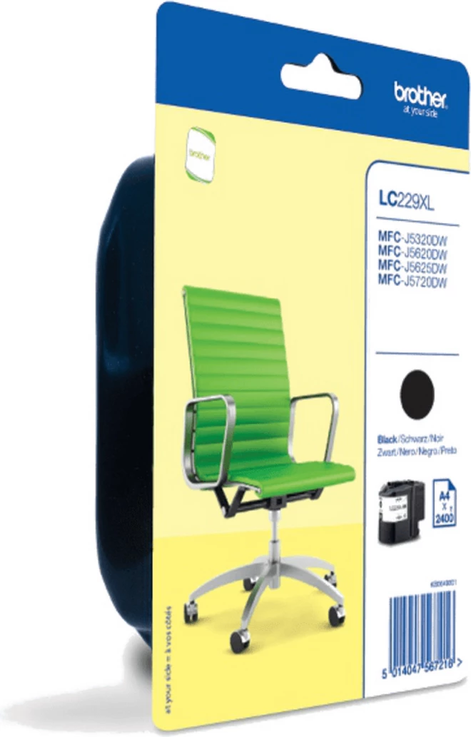 Kasetë boje, Brother, LC229XLBKBP (LC-229XL), kapacitet i lartë XL, e zezë