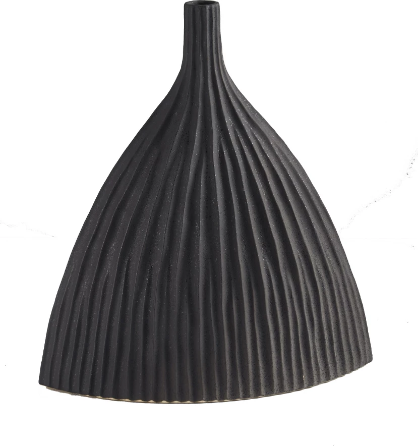 Vazo Isida, qeramike, e zezë, 36x18x41 cm