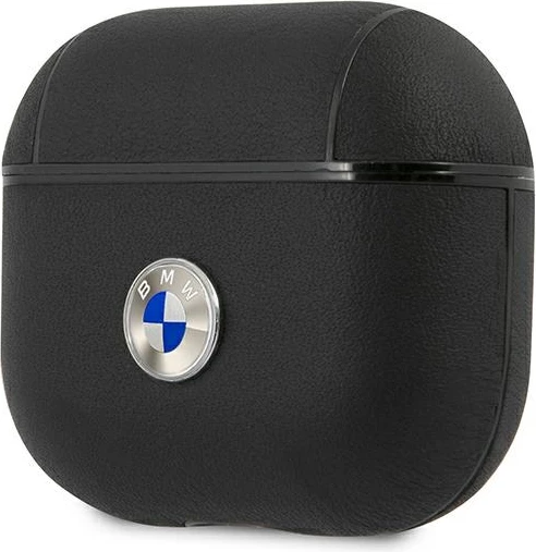 Mbështjellës BMW për AirPods 3, lëkurë natyrale, i zi