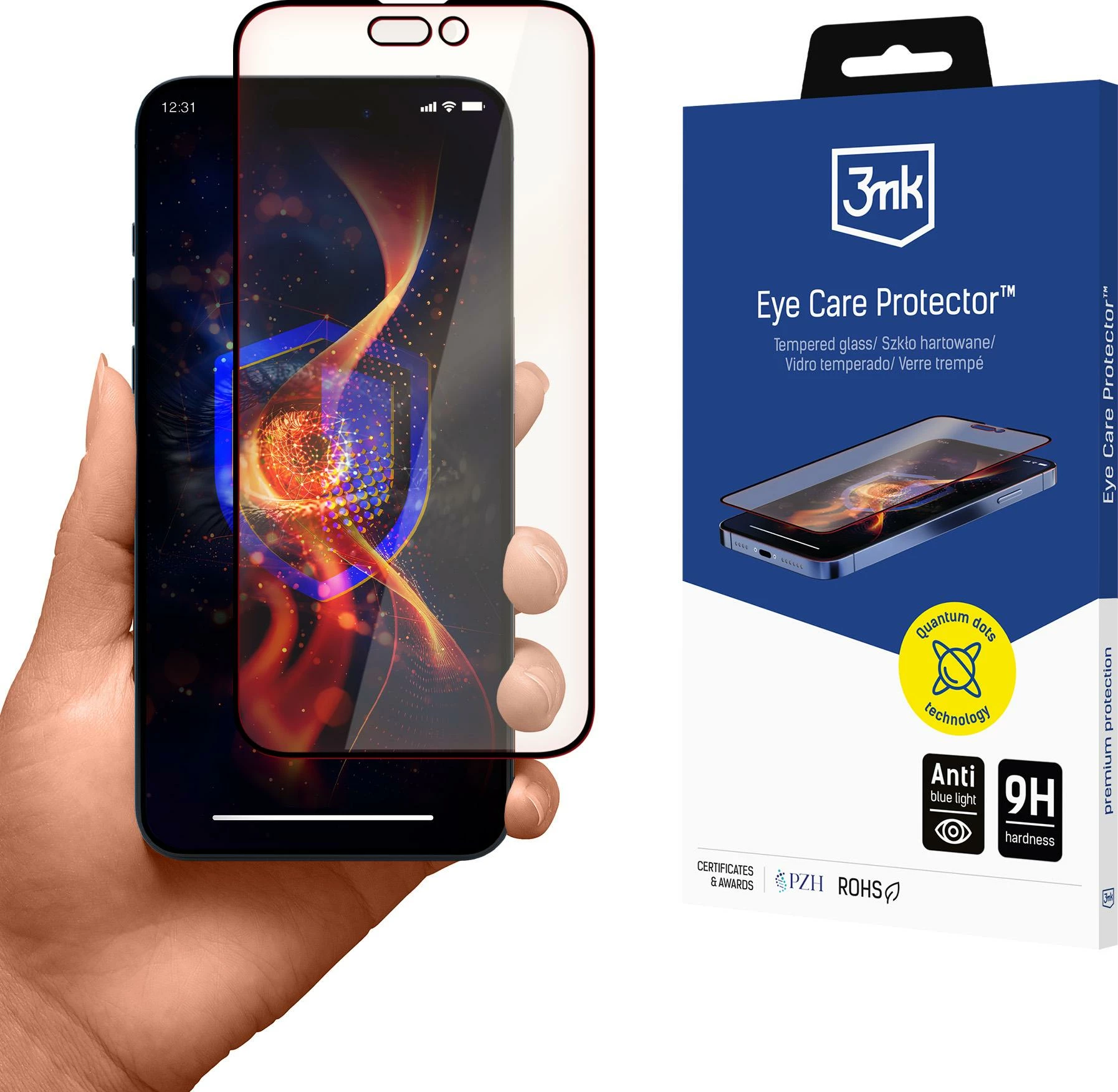 Xham i temperuar 3mk Eye Care Protector për iPhone 15 Pro