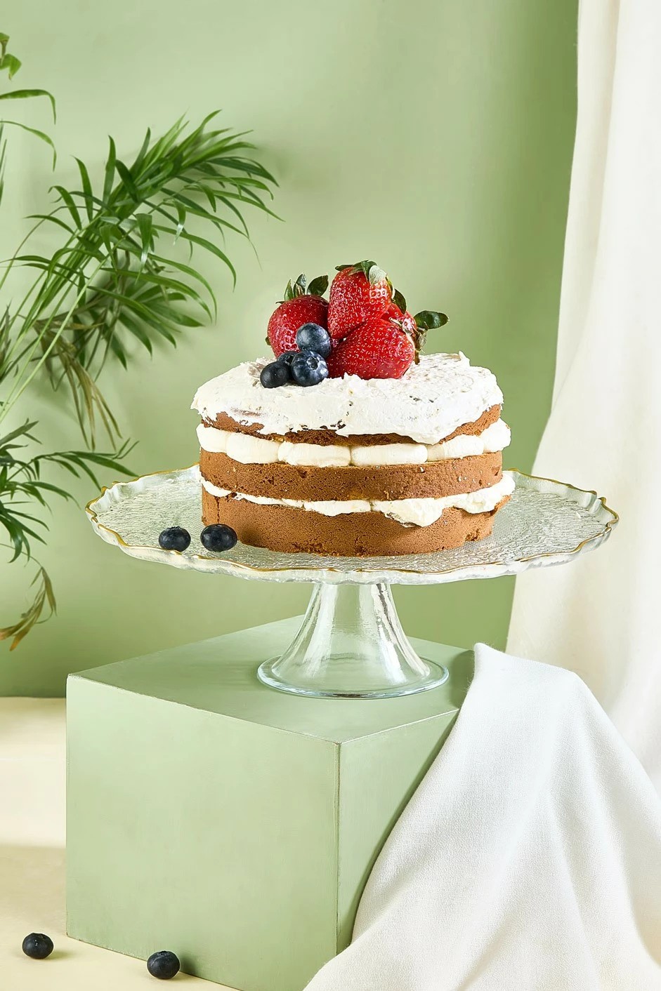 Pjatë për servirje torte Hermia, Goblen, transparente, 28cm