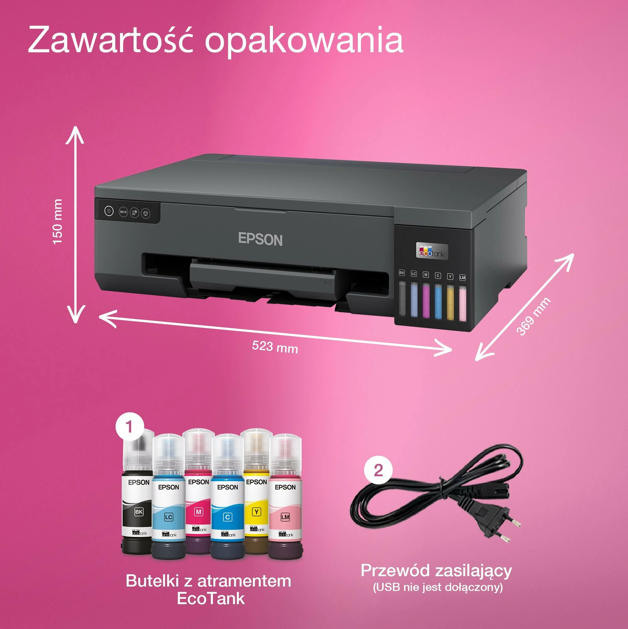 Printer inkjet Epson EcoTank L18050 (C11CK38402), A3+, CISS 6-ngjyra, Wi‑Fi/Ethernet, i zi