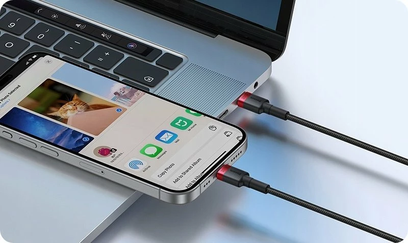 Kabllo USB-C në USB-C Baseus Cafule BSU4887 100W PD 1 m, set 2 copë, e zezë