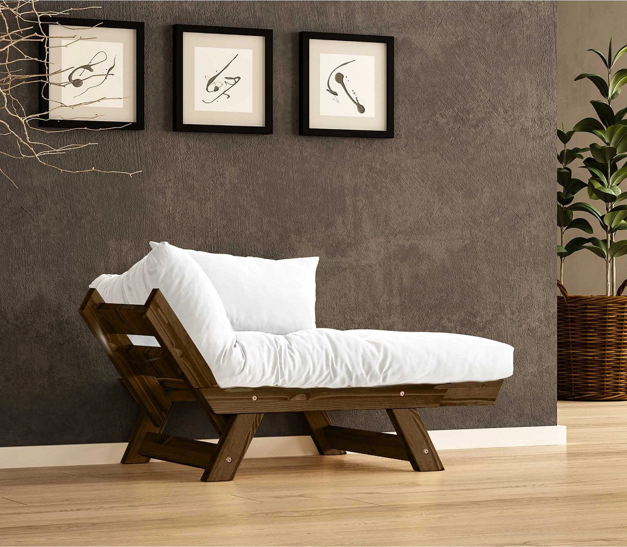 Karrige një vend për kopsht, ngjyrë arre dhe e bardhë, Skye Decor, CPT8131-140