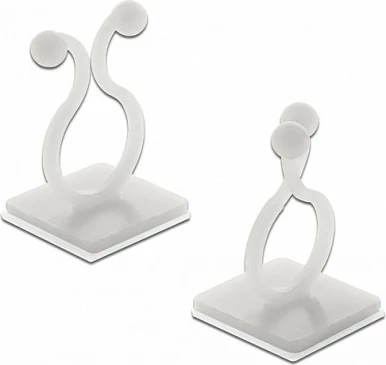 Mbajtës kabllosh DeLOCK, vetëngjitës, max 1.38 cm, set 10 copë, transparent