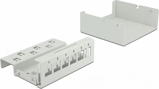 Patch panel DeLOCK Keystone 6 Port, metal, gri