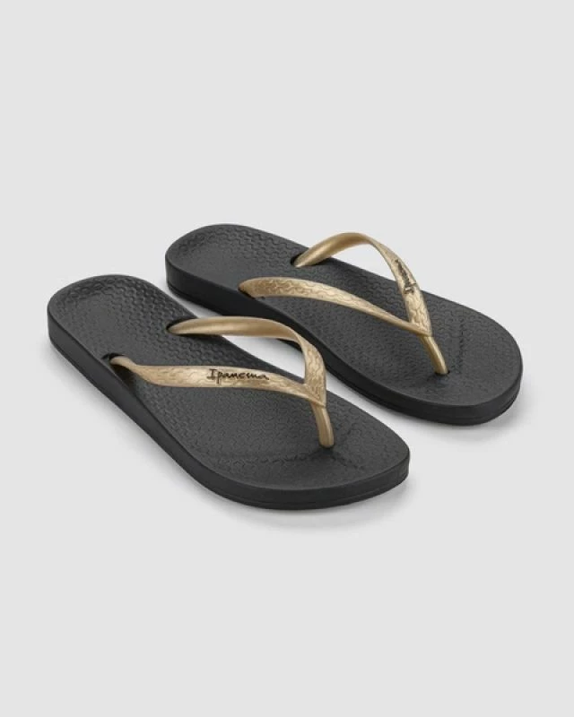 Flip-flopa për femra Ipanema, të zeza dhe të arta [Madhësia: 40]