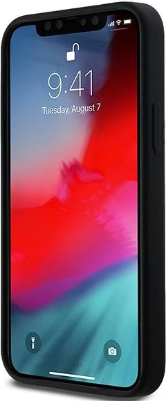 Mbështjellës DKNY Liquid Silicone me logo të bardhë, MagSafe, për iPhone 12/12 Pro, i zi