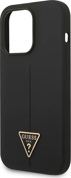 Mbështjellës Guess GUHCP14LSLTGK për iPhone 14 Pro 6.1", silikon, i zi