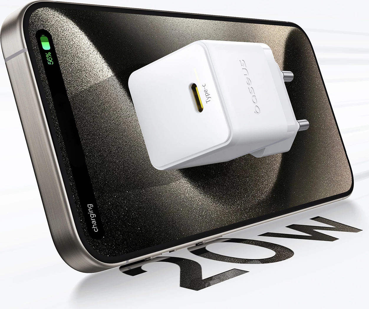 Karikues muri Baseus Palm 20W, USB-C, i bardhë