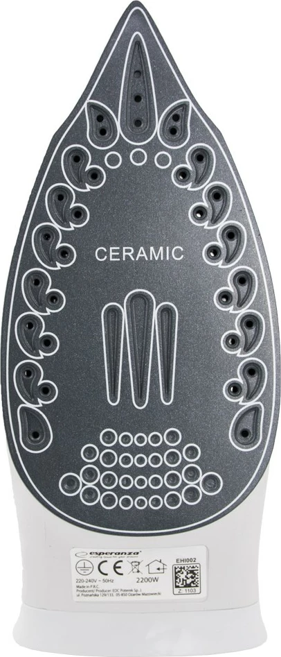 Hekur me avull Esperanza SLIDER EHI002, 2200W, pllakë qeramike, kaltër/bardhë