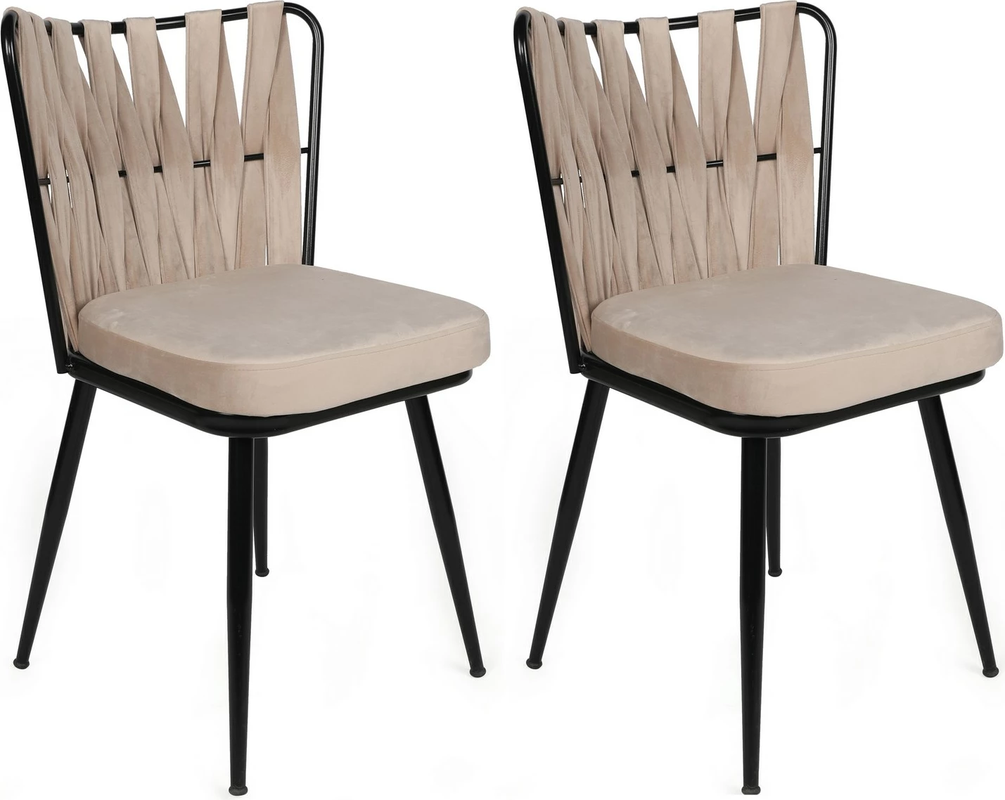 Set karrigesh (4 copë) Hanah Home, Kuşaklı-221 V4, krem dhe e zezë