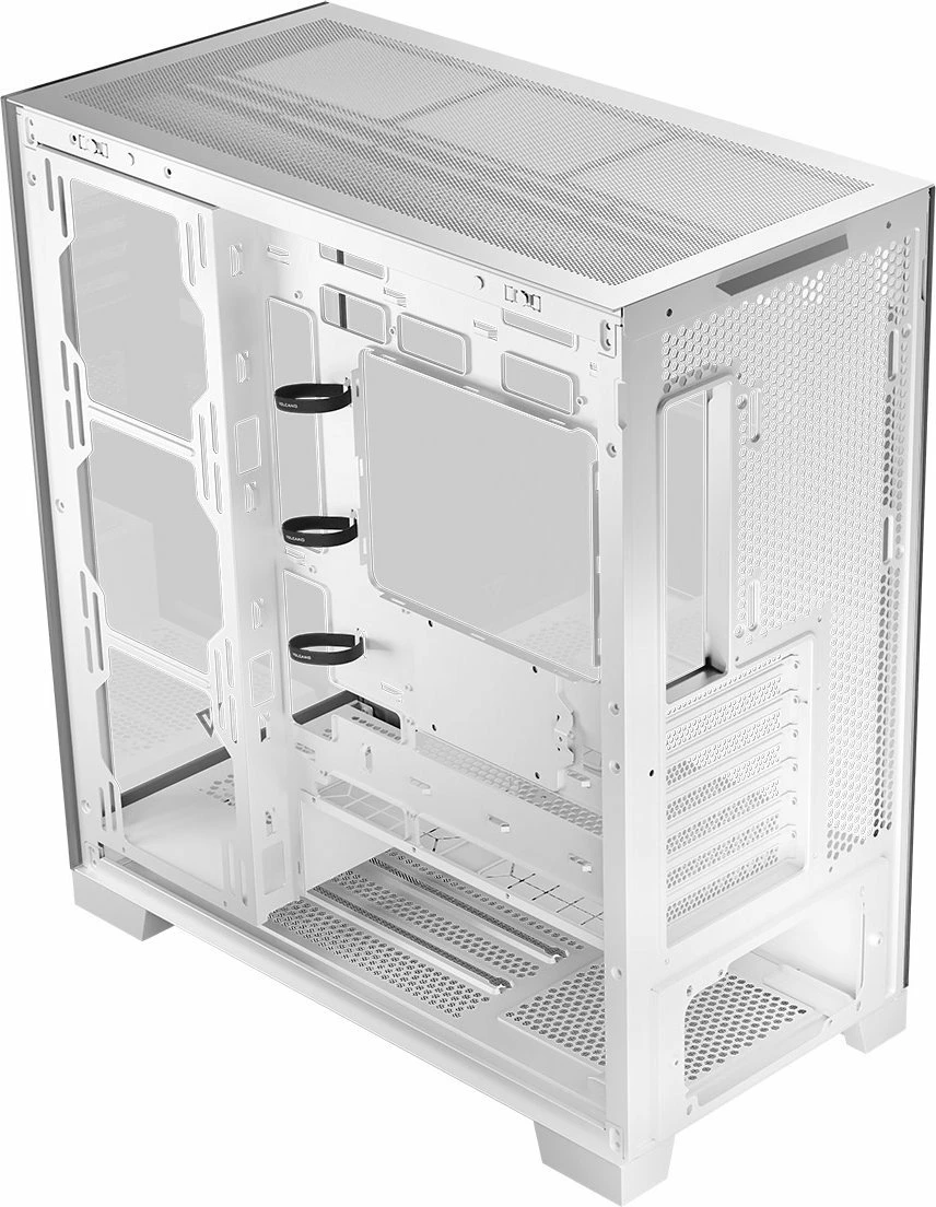 Kasë Modecom Volcano Space AT-SPACE-PG-NF-20-000000-0002, Midi Tower, ATX/uATX/Mini-ITX, USB-C, pa furnizim, e bardhë