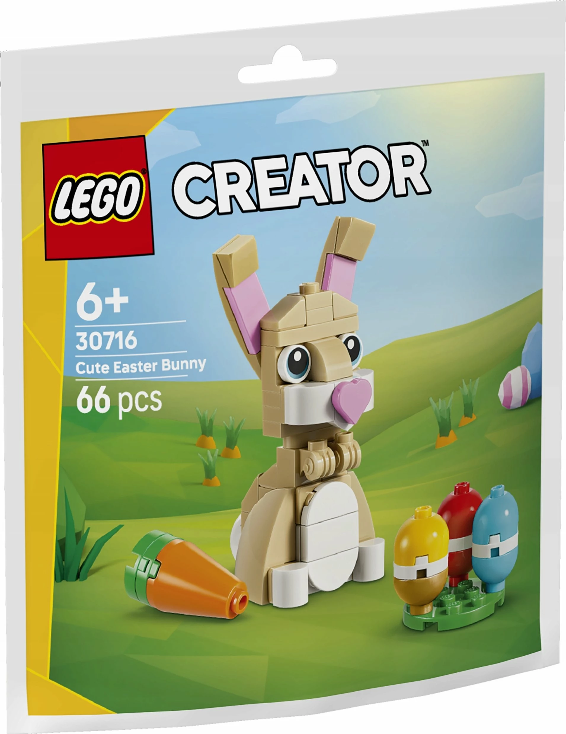 Set ndërtimi LEGO, LEGO Creator 30716 Adorable Easter Bunny, 66 pjesë, 6+ vjeç