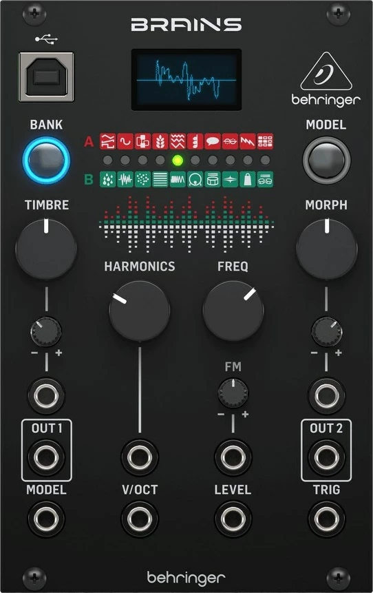 Modul sintetizues Behringer BRAINS, multi-engine oscillator për Eurorack, 16 bit, 96 kHz, zi
