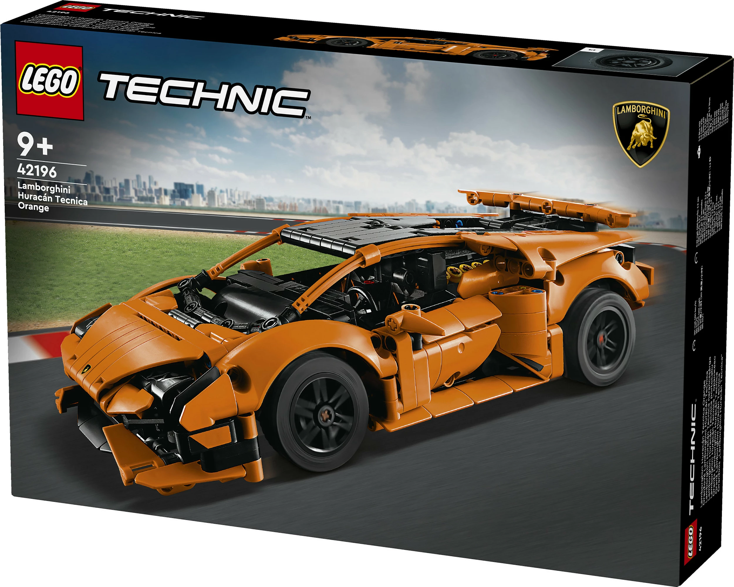 Set LEGO Technic Lamborghini Huracán Tecnica 42196, 806 copa, 9+, portokalli