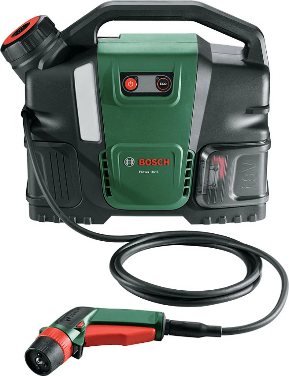 Pastrues me presion me bateri Bosch Fontus 18V-6, 18V Li-Ion, 20 bar, i gjelbër