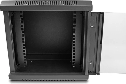 Kabinet rrjeti DeLOCK 10" 6U, derë xhami, me kyç, i zi