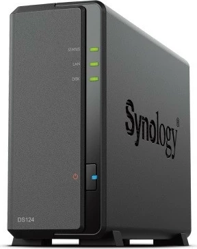 NAS Synology DS124, 1GB RAM DDR4, pa disk, Tower, e zezë