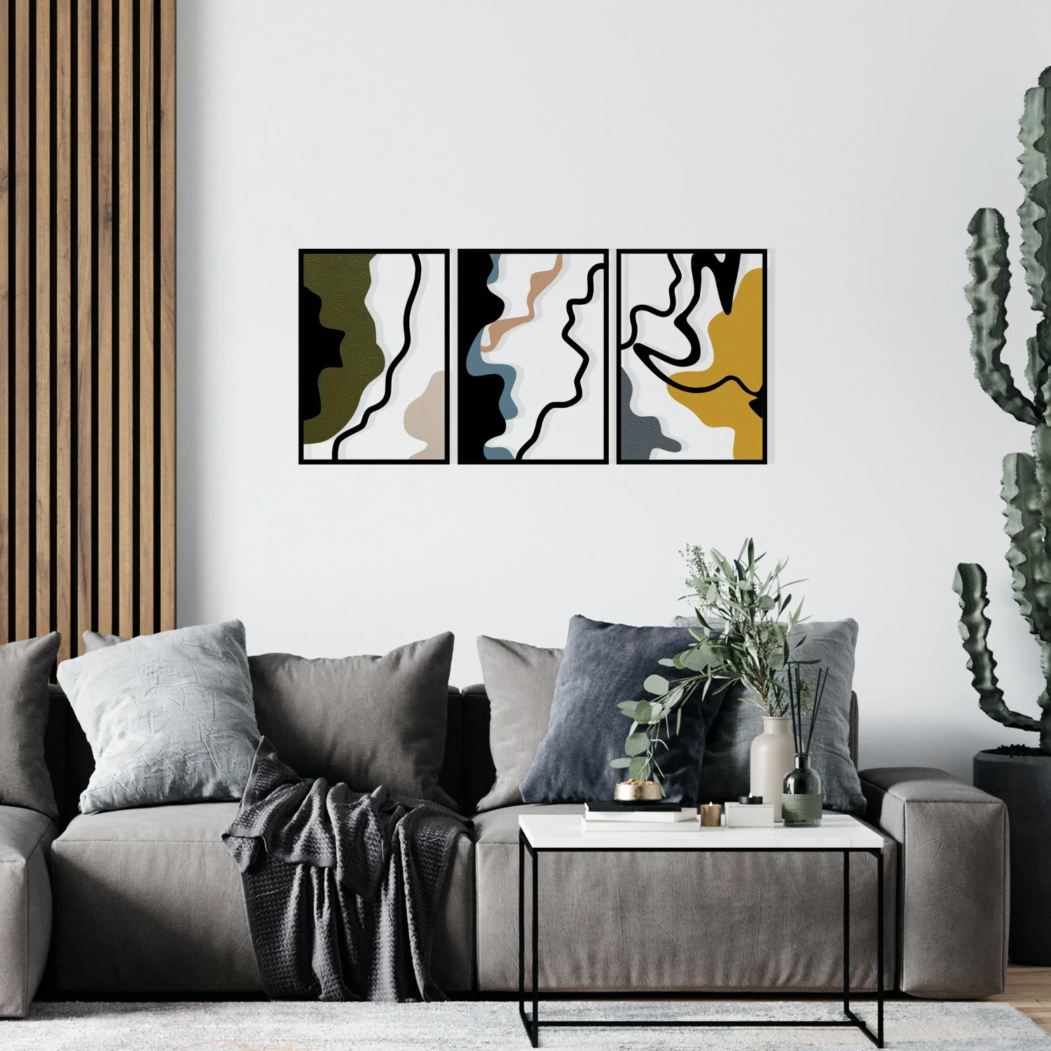 Aksesor dekorativ metalik për mur, Wallity, Complex, shumëngjyrësh, 118.5x54.5cm