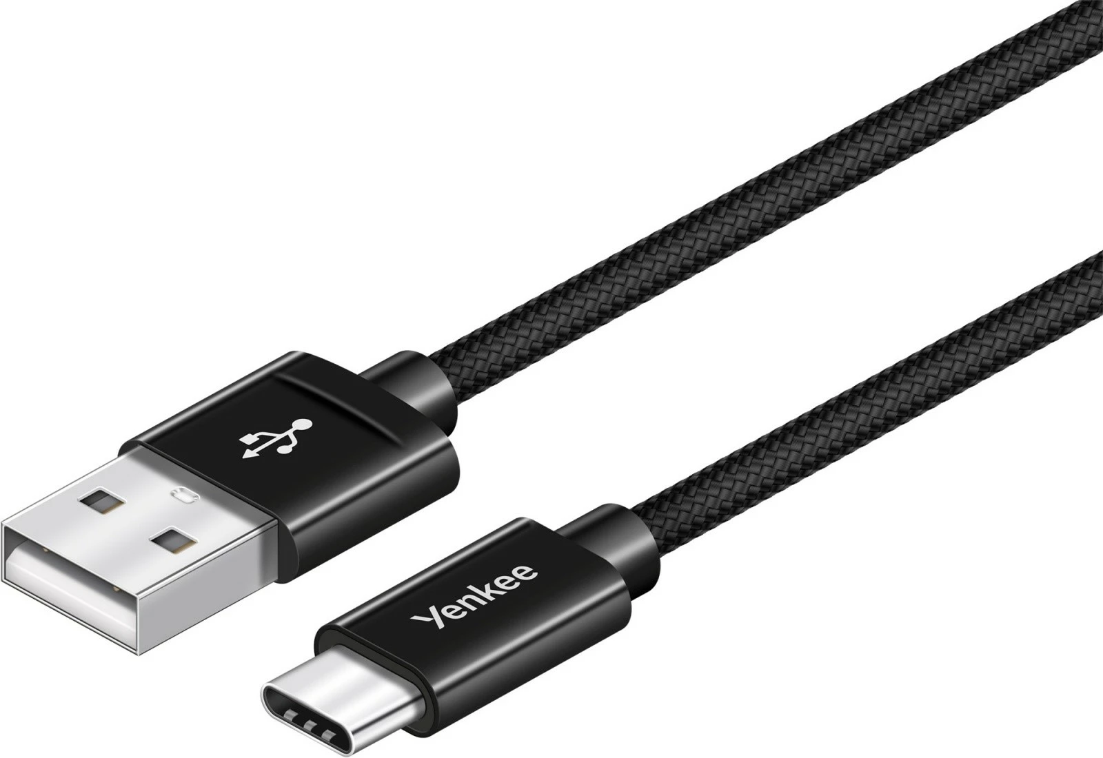 Kabllo YENKEE YCU 301BK, USB A 2.0 në USB Type C, 1m, E zezë