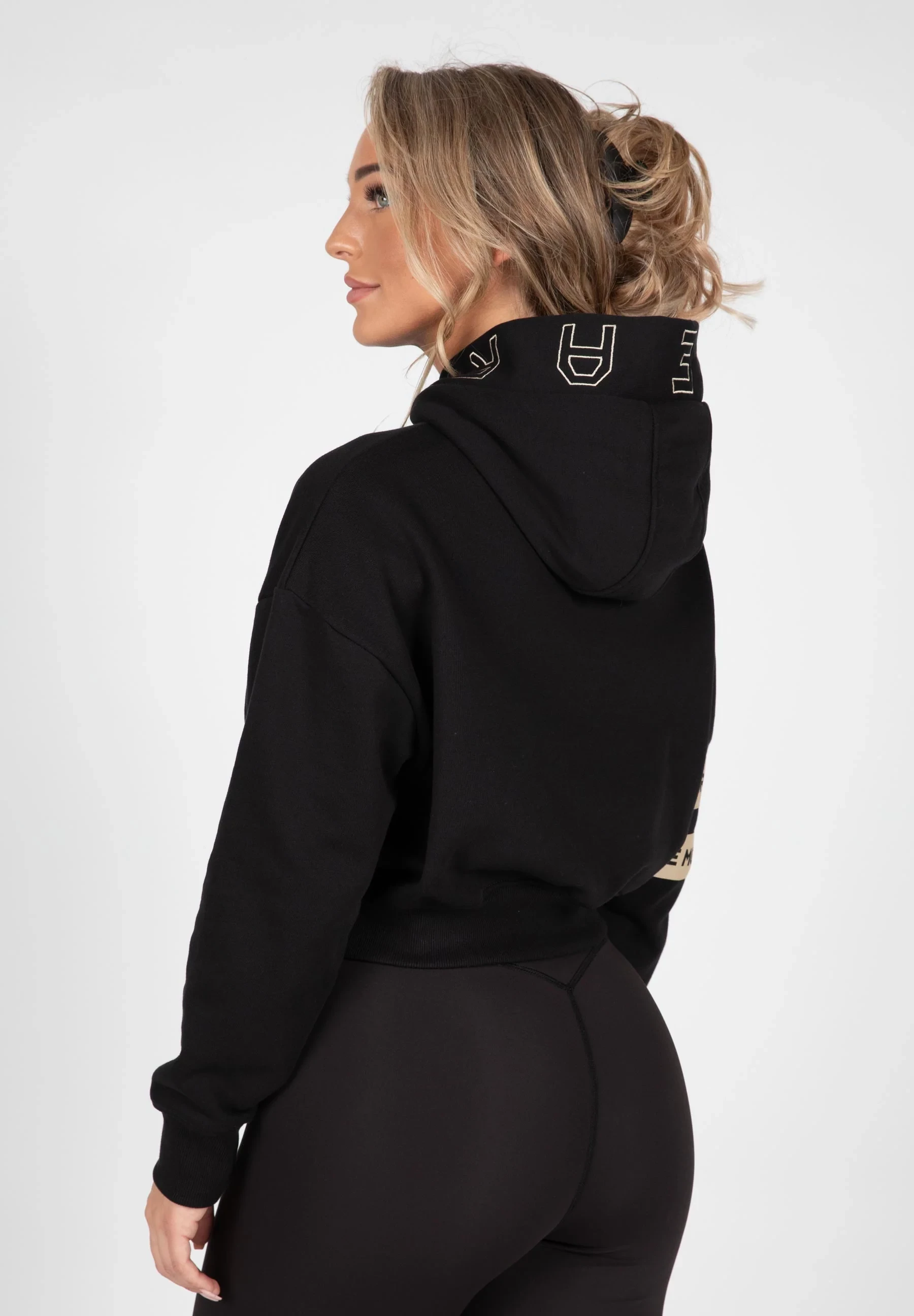 Tracey Cropped Hoodie - Black [Madhësia: L]