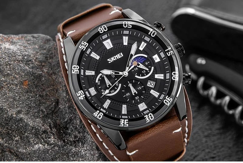 Orë dore për meshkuj Skmei, e zezë