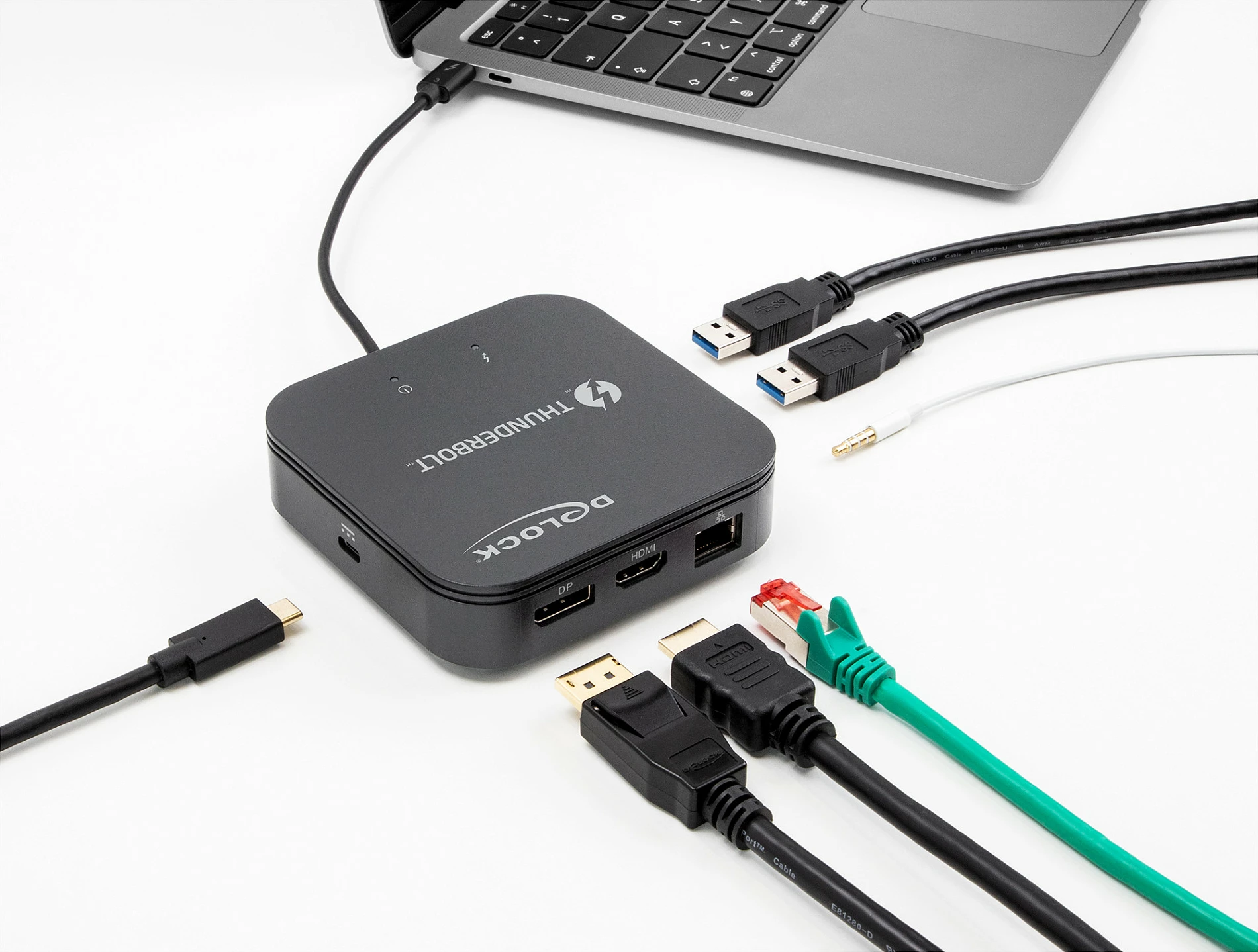 Mini docking station DeLOCK Thunderbolt 3 8K, DP/HDMI, USB, LAN, PD 60W, e zezë