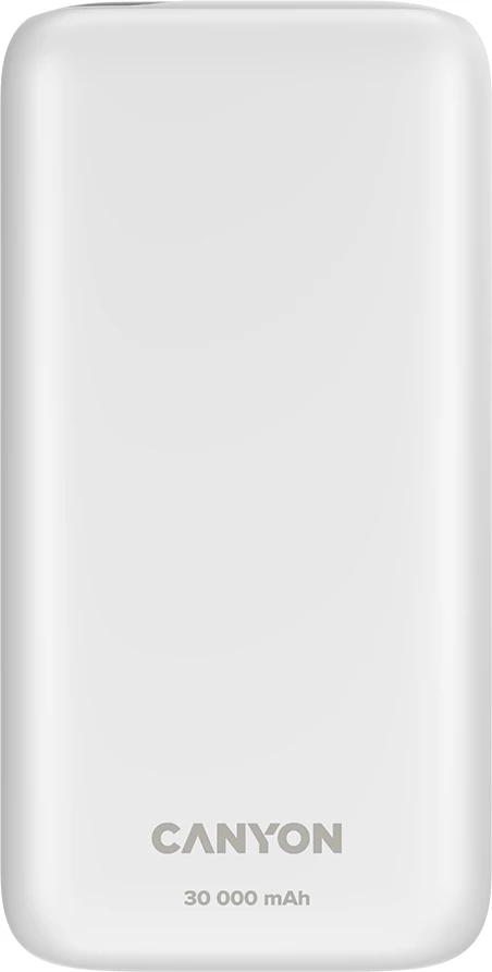 Power bank CANYON PB-301 30000 mAh, PD 20W, QC 3.0, LED ekran, i bardhë