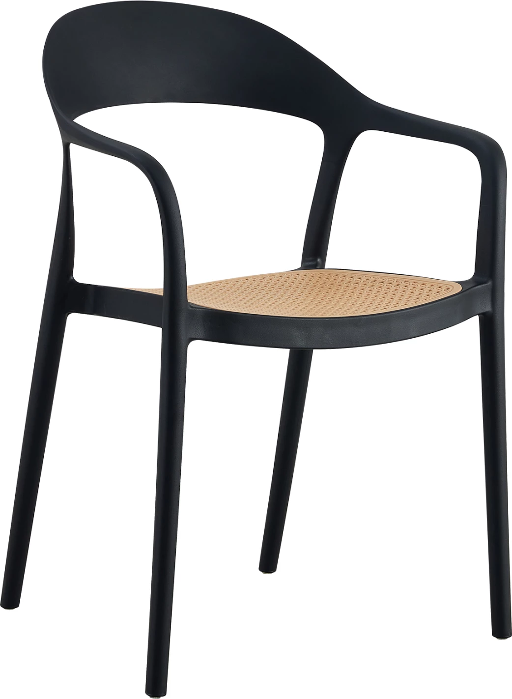 Karrige CLEO polipropileni, e zezë me ndenjëse bezhë, FH5935.02, 57x53x81H cm