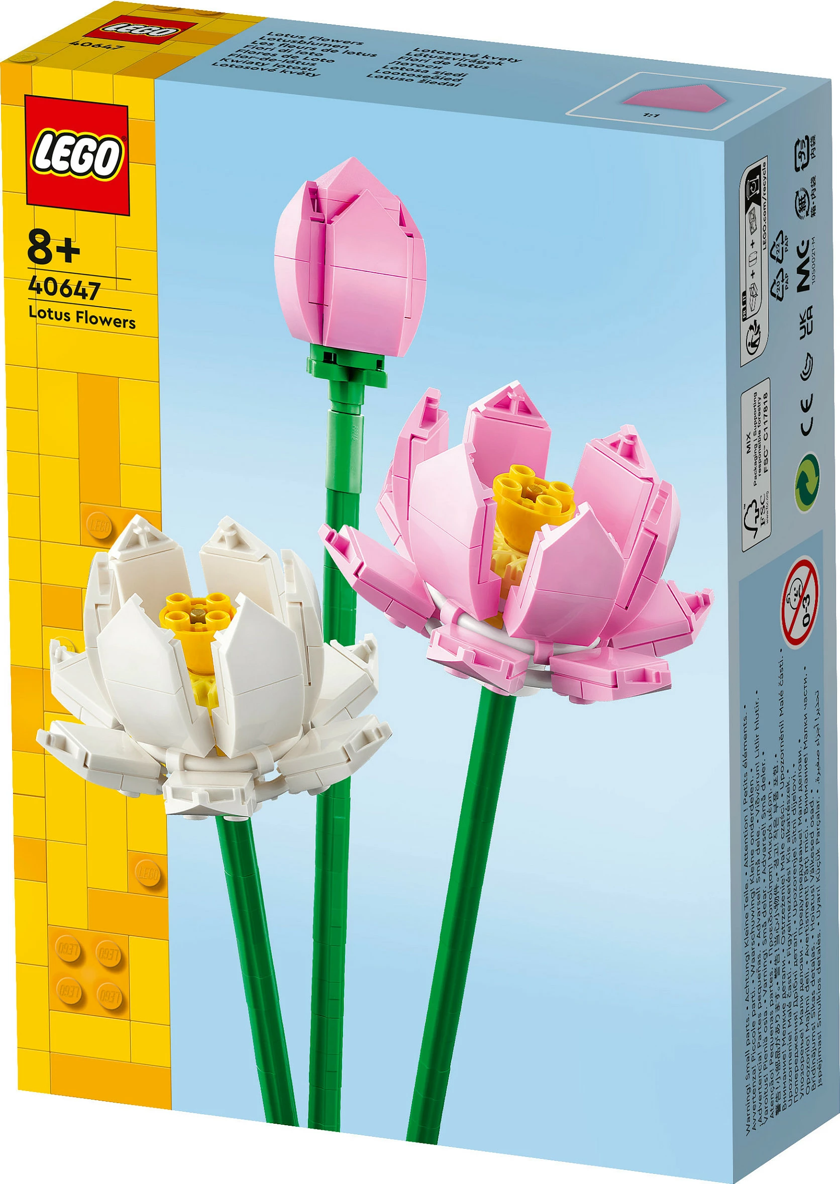 Set ndërtimi LEGO Lotus Flowers, 220 copë, plastikë, shumëngjyrësh