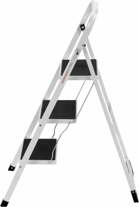 Shkallë palosëse çeliku 3-shkallëshe VONHAUS 3515105, kapacitet 150 kg, e bardhë